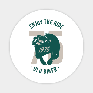 Enjoy the Ride - Old Baker Vintage Motorcycle Tee | Classic Biker Magnet